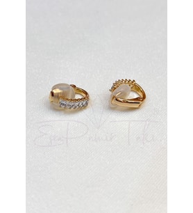 Zirkon Taşlı Rose Gold Renk Küpe