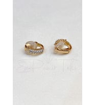 Zirkon Taşlı Rose Gold Renk Küpe