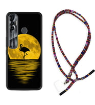 Tecno Spark 6 6 Go 8C 8 Pro 7 7 Pro Kılıf Boyun Asklı Rasta Silikon Ay ve Flamingo 1775