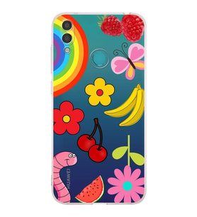 PrintiFy Huawei Y7 2019 ile Uyumlu Water Color 5  Kamera Korumalı Şeffaf  Kılıf