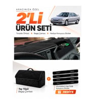 e-biz RENAULT 21 CONCORDE (1990-1996) Uyumlu Torpido Örtüsü + Tay Tüyü Bagaj Çantası - Siyah - RE005