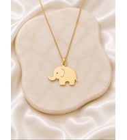 Kişiye Özel 925 Ayar Gümüş Minimalist Fil Figürlü Kolye (Gold)