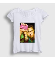 Presmono Kadın Beyaz Cover Film Dövüş Kulübü Fight Club T-Shirt 245117tt (Beyaz)