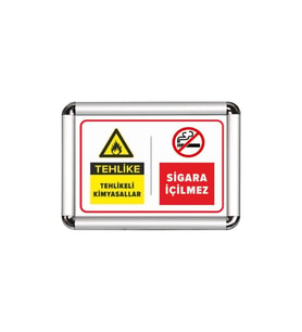 Tehlikeli Kimyasallar A3 Cerceveli Uyarı ve Yönlendirme Levhası