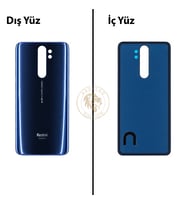 Xiaomi Redmi Note 8 Pro Koyu Mavi Arka Pil Kapağı Batarya Kapağı Lazer Kesim Back Cover