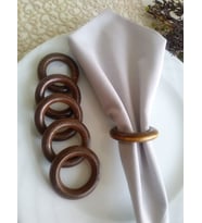 12'li Kahverengi Vintage Ahşap Halka Peçete Yüzüğü