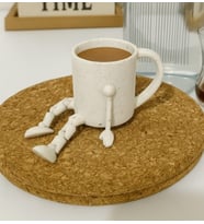 3D Kahve Fincanı Figürü (Beyaz-Kahve)