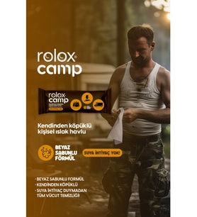 Rolox Camp - 50 Paket – Kendinden Köpüklü Kişisel Islak Havlu