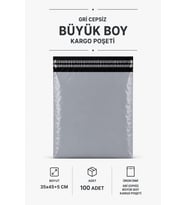 Gri Cepsiz Büyük Boy Kargo Poşeti 35x45+5 Cm 100 Adet