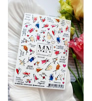 Nail Art Slider Stiker – Doğa Renkleri W142