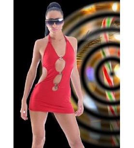 Metal Süslemeli Mini Elbise