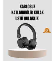 Bluetooth Kablosuz Kulak Üstü Kulaklık Katlanabilir Konforlu ve Şık Tasarımlı