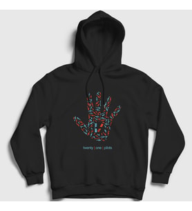 Presmono Unisex Siyah Guns Twenty One Pilots Kapüşonlu Sweatshirt 119663tt