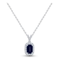 0.43 Karat Pırlantalı Safir Kolye