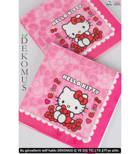 DEKOMUS İLE LİSANSLI HELLO KITTY 12'Lİ PEÇETE TAKIMI