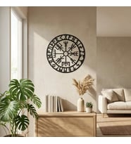 Viking Pusulası Vegvisir Duvar Tablosu Mdf Kesim Nordik Duvar Süsü Dekor