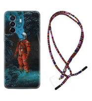 Huawei Nova Y70 Y90 Nova 9 SE  Kılıf Boyun Asklı Rasta Silikon Astronot Smoke 1769