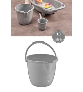 Bebek Banyo Kovası, Saplı Oluklu Çok Amaçlı Güvenli Ergonomik Su Temizlik K