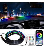 Araç İçi App ve Kumanda Kontrollü Ön Cam Fitil Ambiyans RGB Atmosfer Cam Önü Led Neon Lamba Yalıtım