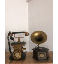 DEKORATİF METAL TELEFON KUMBARALI + DEKORATİF METAL GRAMOFON ÇEKMECELİ