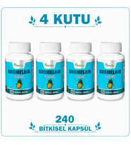 Bromelain 150 mg 4 Kutu 240 Bitkisel Kapsül – Bromelain Takviye Edici Gıda
