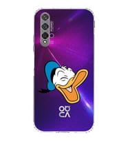 Huawei Nova 5t  Kamera korumalı Kapak Donald Duck Tasarımlı  Şeffaf Kılıf