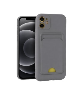 Apple iPhone 11 Kılıf Kelvin Kartvizitli Silikon - Gri