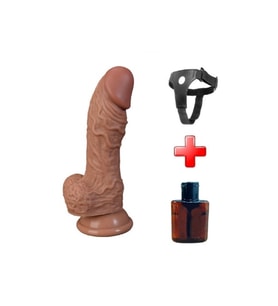 17 cm Belden Bağlamalı Realistik Vantuzlu Dildo Penis
