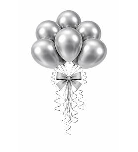 Beysüs Gümüş Krom Balon 7 adet 12inç