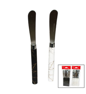 5 PARÇA UZUN KAHVALTI BIÇAK - MERMER DESEN SAPLI 16.5 cm (5690)