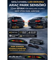 Araç Geri Vites Park Sensörü LED Göstergeli Sesli Uyarılı 22mm Siyah Tüm Araçlara Uyumlu