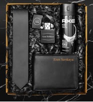Özel Exclusive Kravat & Kişiye Özel Cüzdan & Kişiye Özel Çakmak & Axe Deodorant