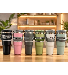 Northcity 700 Ml Taşıma Kulplu Paslanmaz Çelik Termos Mug - Vakumlu Isı Yalıtımlı Bardak ALK4628