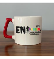 En İyi Dansın Baskılı Kadınlar Günü Kırmızı Kulplu D Kupa