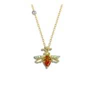 Demas Gold Pırlantalı 14 Ayar Arı Sari Topaz Rengi Kolye