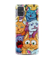Samsung a71 A72 A73 A7 A9 2018 C7 C9 Kılıf Desenli Silikon Kediler 1723