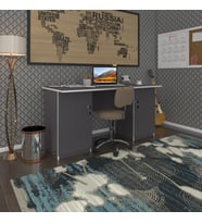 Kenzlife ofis masası masi oka gri 75*170*80 kilitli kapaklı dolap çiftli bilgisayar çalışma masası (Karışık)