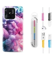Xiaomi Poco X3 Pro M4 Pro X4 Pro C40 10C Kılıf Kablo Koruma Spiral Silikon Pink Cloud 1305