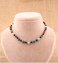 Doğal Taş Bebek Kolye-Dumanlı Kuvars,Kalsit,Krizokol,Yeşim,Lapis,Kaplan Gözü,Amazonit M094