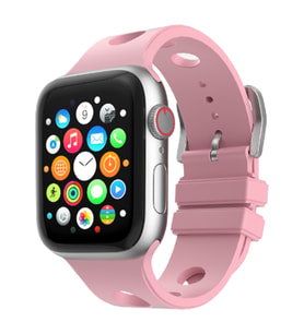 Apple Watch 40mm Kordon Scuba Diving Dalgıç Silikon Band 147 (Pembe)