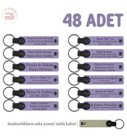 Markaya Özel, Cafe Açılış Kutlaması İçin Kurumsal, 48' li Anahtarlık Set, Mor Menekşe & Sütlü Kahve (Lila - Mor)