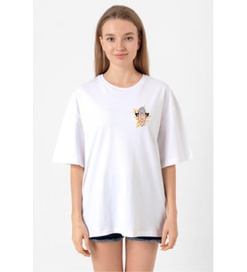 Inspector Gadget Vintage Lightning Beyaz Kadın Oversize Tshirt