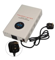 Powermaster SLIM-1000 Otomatik 1000VA Kombi Voltaj Regülatörü (İngiliz Fişli ve Evrensel Çoklu Soketli)