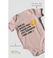 Amaa senden daha yazılı Kısa Kollu Bebek Body %100 Pamuk