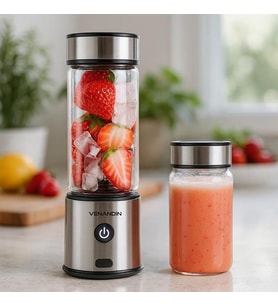 Venandin Fruly Taşınabilir Buz Kırabilen 450ml + 350ml 126W Blender (Gümüş)