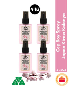 Japon Kiraz Çiçeği Kolonyası 4’lü Sprey Set  Çiçeksi ve Kalıcı Koku - 4x50 ml