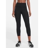 Nike Fast Dri Fit Crop Leggings Black Kısa Crop Çok Cepli Toparlayıcı Tayt Siyah