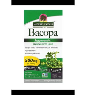 Nature's Answer  Bacopa  500mg  90 Vegetarian Capsul.Usa Menşei.3737 (Renksiz)