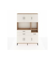 Arges Gardrop 9 Raflı 3 Çekmeceli 6 Kapaklı 132x30x195 Çam-Aytaşı