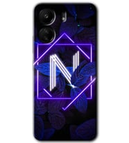 Xiaomi Redmi 13C Kılıf HD Desen Baskılı Kılıf - Dark Neon Yaprak N Harfi